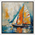 HOLMAN ART Harbor Carnival – Colorful Sailboat Coastal Painting - image 1