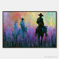 HOLMAN ART Dusk Riders – Colorful Abstract Western Impasto Oil Painting - image 1