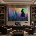 HOLMAN ART Dusk Riders – Colorful Abstract Western Impasto Oil Painting - image 2