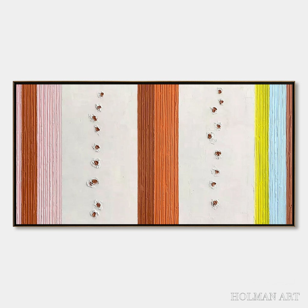 HOLMAN ART Color Cadence – Textured Colorful Abstract Impasto Stripe Painting - image 1