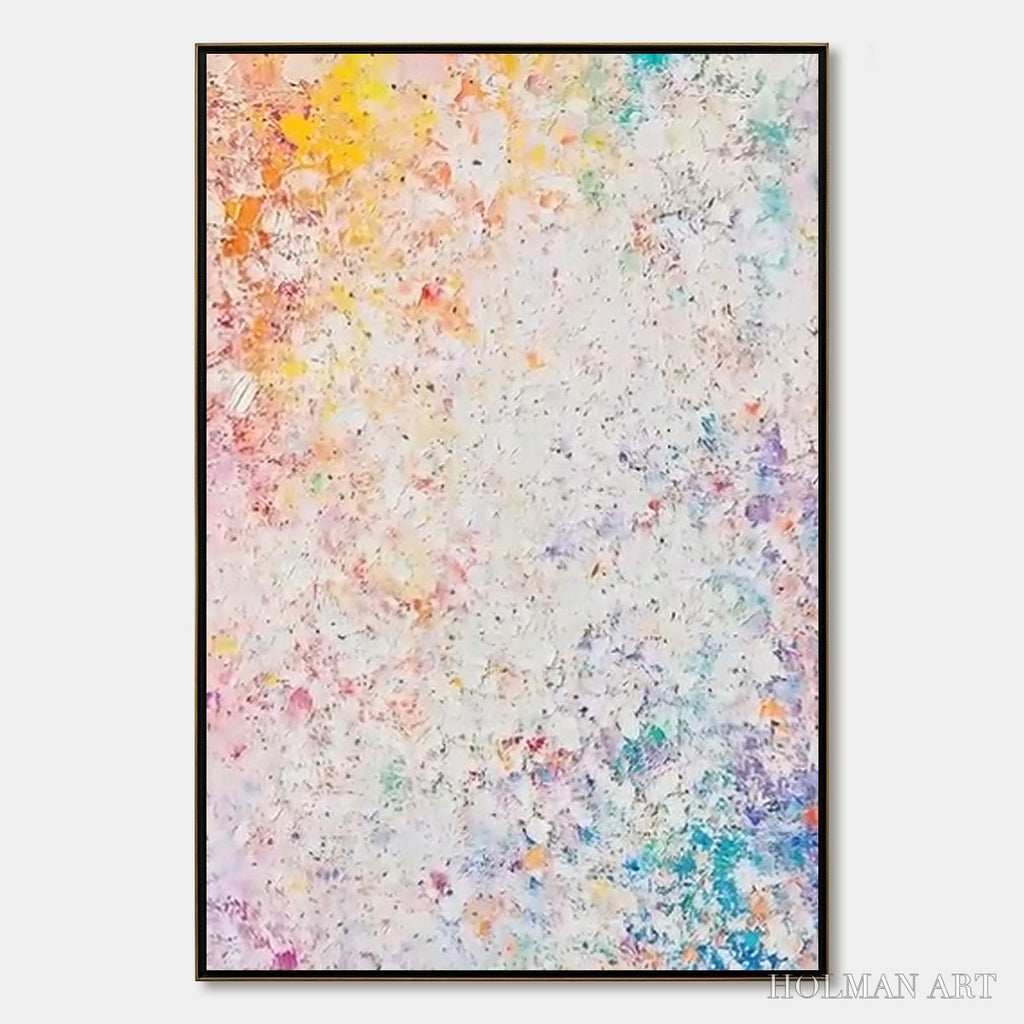 HOLMAN ART Serendipity – Colorful Textured Abstract Vertical Oil Painting - image 1