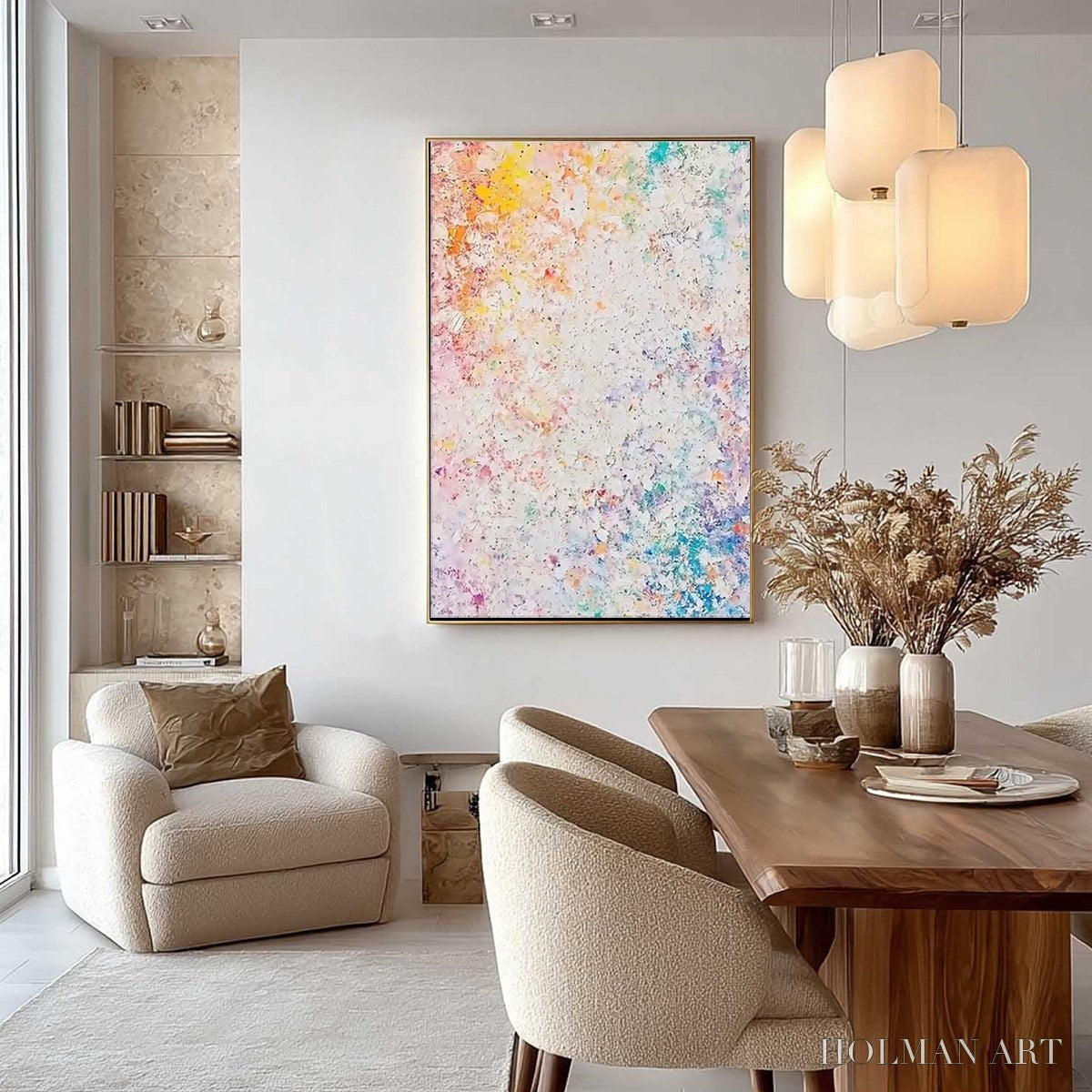 HOLMAN ART Serendipity – Colorful Textured Abstract Vertical Oil Painting - image 4