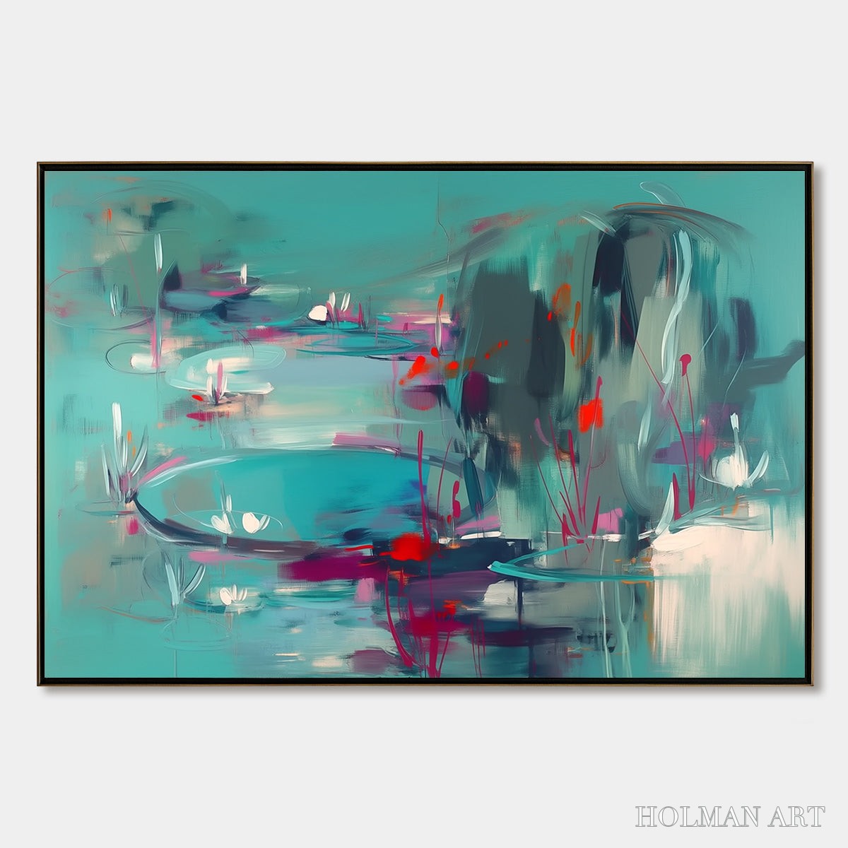 HOLMAN ART Waterlily Serenade – Vibrant Abstract Water Lilies - image 1