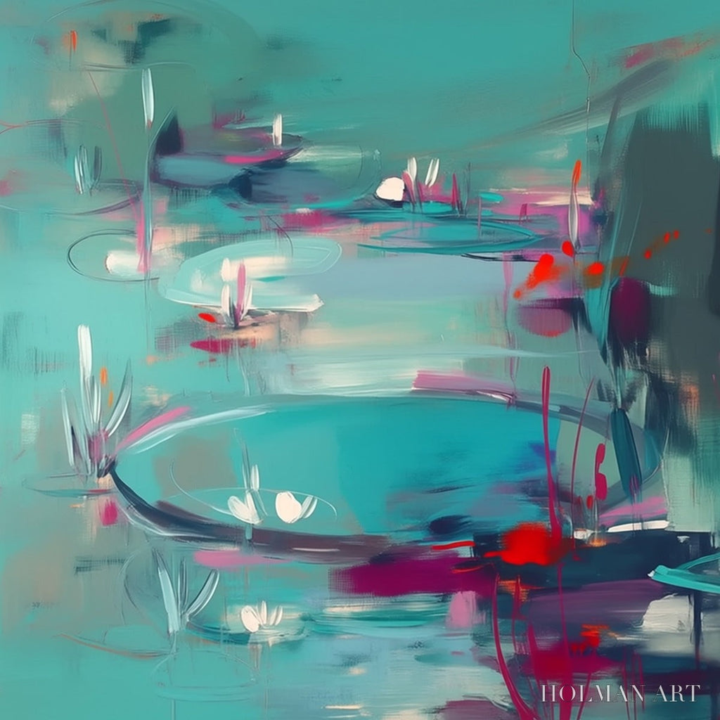 HOLMAN ART Waterlily Serenade – Vibrant Abstract Water Lilies - image 3