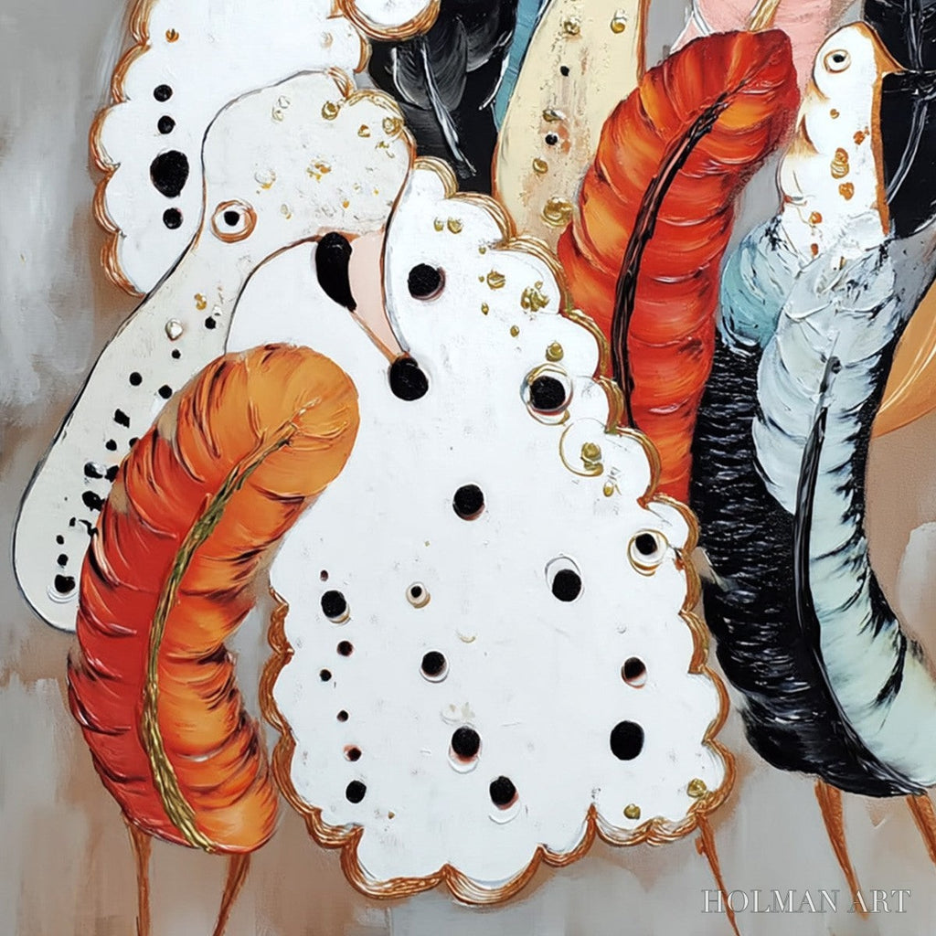 HOLMAN ART Canine Couture – Whimsical Abstract Poodle and Feather Painting - image 5