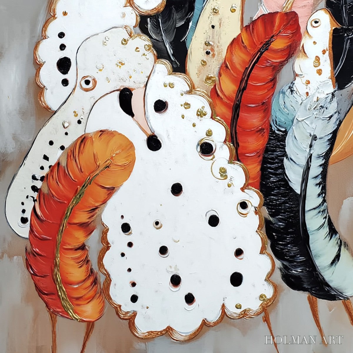 HOLMAN ART Canine Couture – Whimsical Abstract Poodle and Feather Painting - image 5