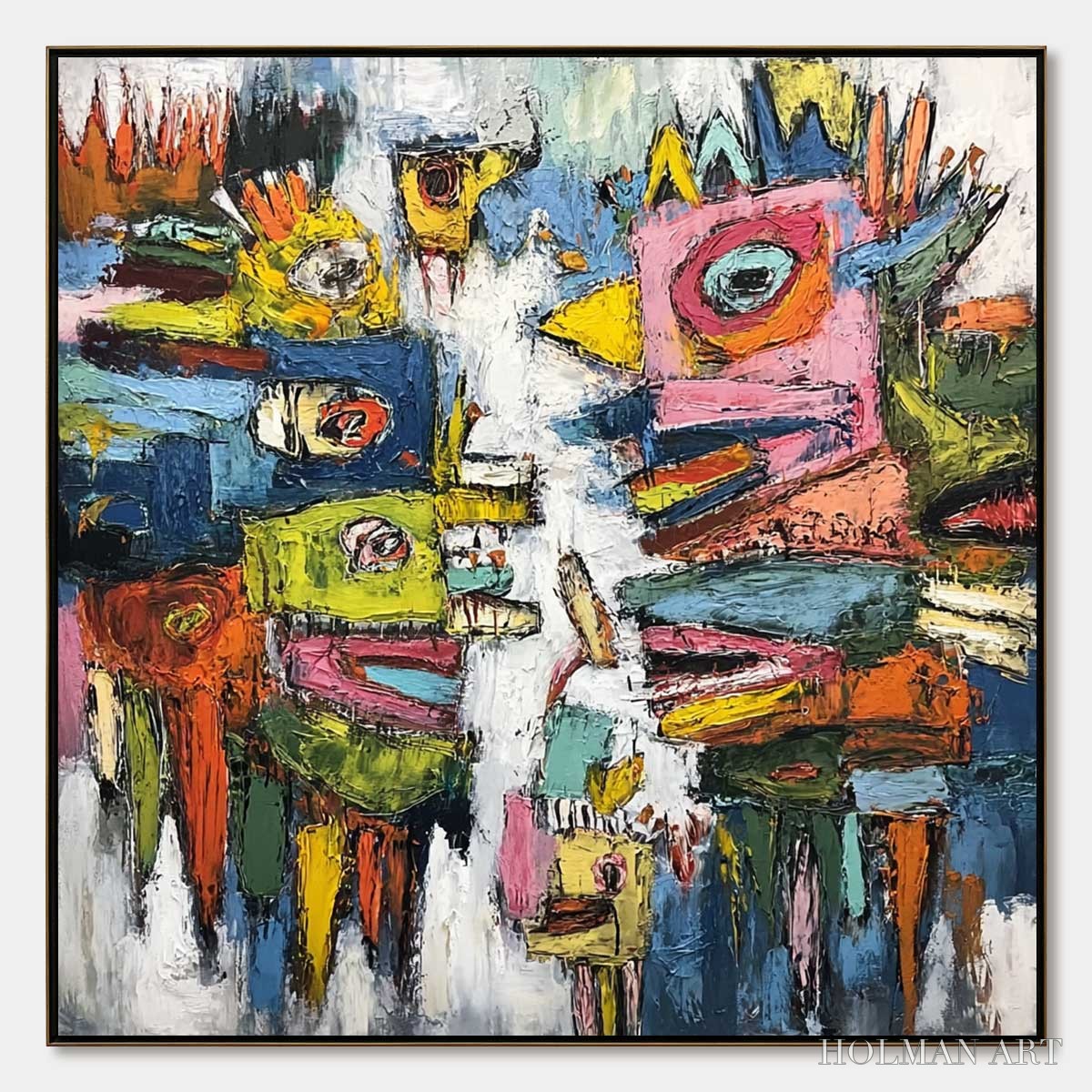HOLMAN ART Concrete Carnival – Large Colorful Abstract Impasto - image 1