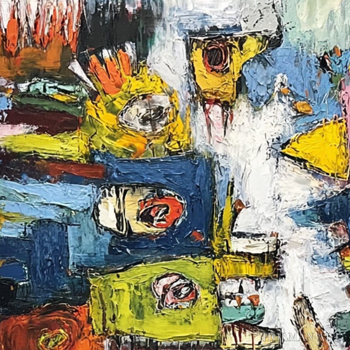 HOLMAN ART Concrete Carnival – Large Colorful Abstract Impasto - image 3