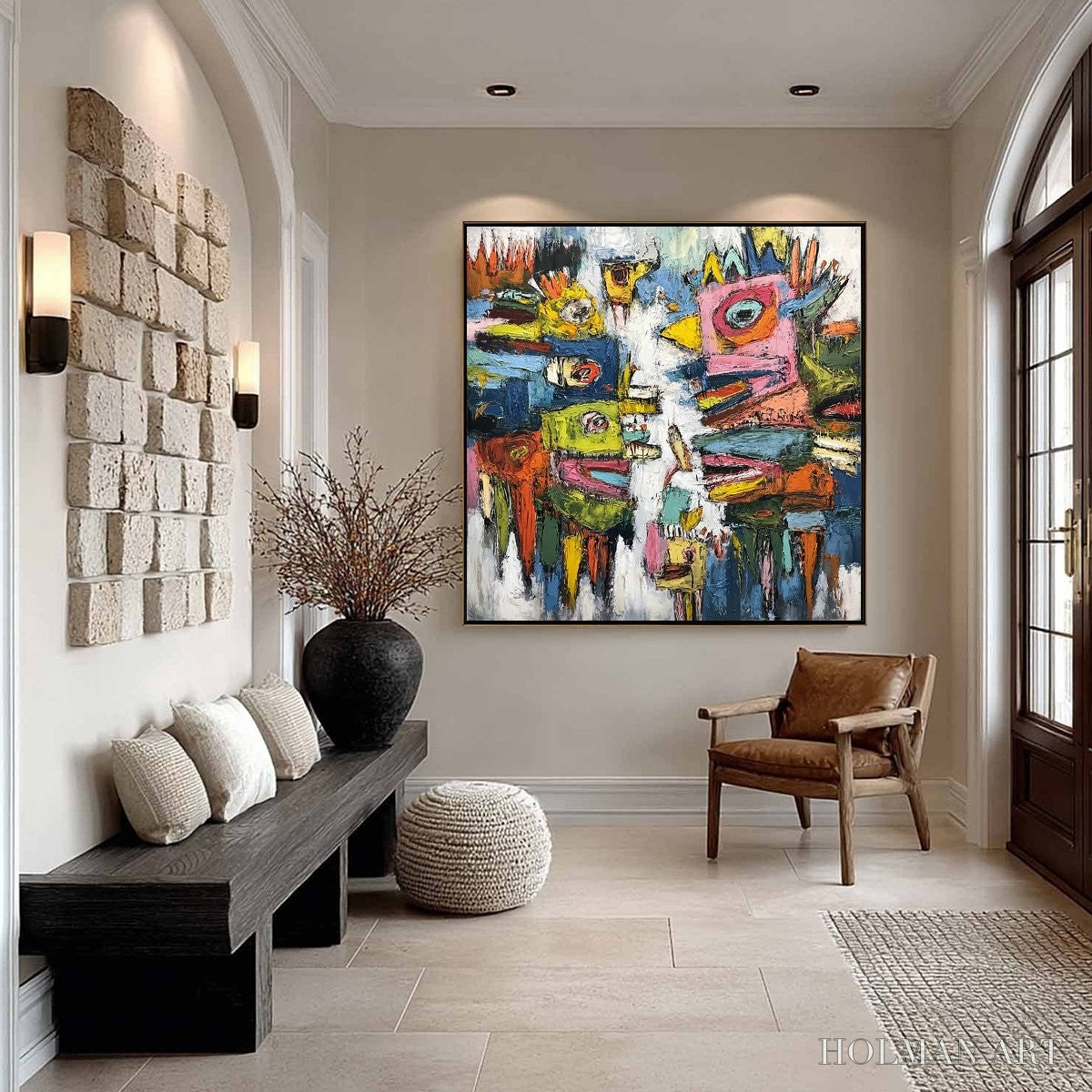 HOLMAN ART Concrete Carnival – Large Colorful Abstract Impasto - image 4
