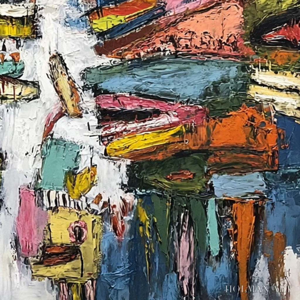 HOLMAN ART Concrete Carnival – Large Colorful Abstract Impasto - image 5