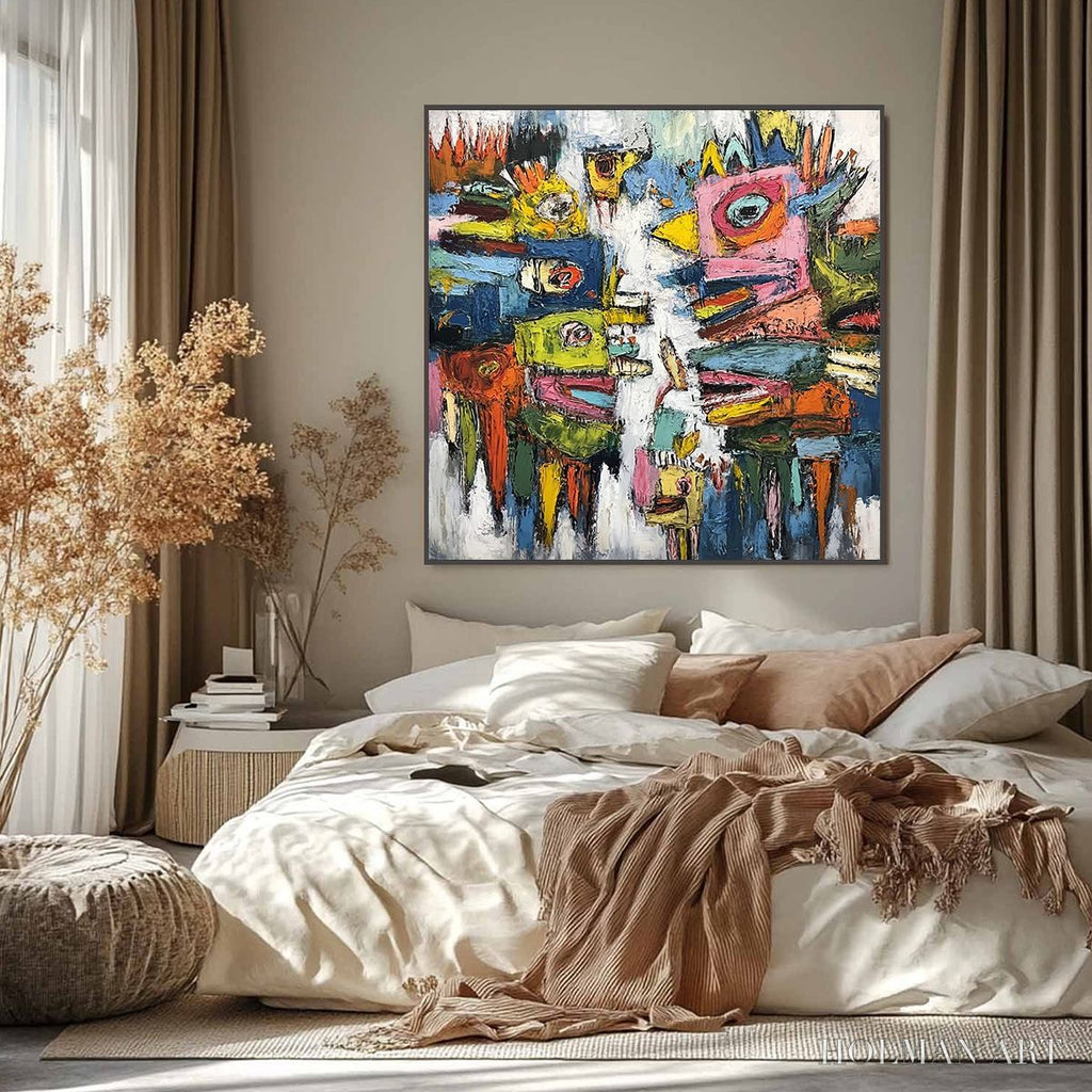 HOLMAN ART Concrete Carnival – Large Colorful Abstract Impasto - image 6