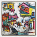 HOLMAN ART Chromatic Riot – Large Colorful Textured Abstract Cityscape Painting - image 1