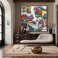HOLMAN ART Chromatic Riot – Large Colorful Textured Abstract Cityscape Painting - image 2