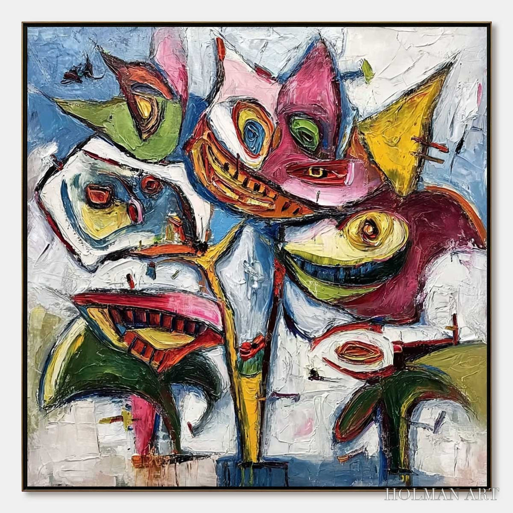 HOLMAN ART Carnival of Smiles – Large Colorful Abstract Impasto - image 1