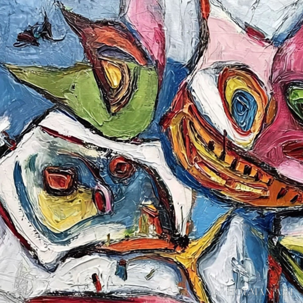 HOLMAN ART Carnival of Smiles – Large Colorful Abstract Impasto - image 3