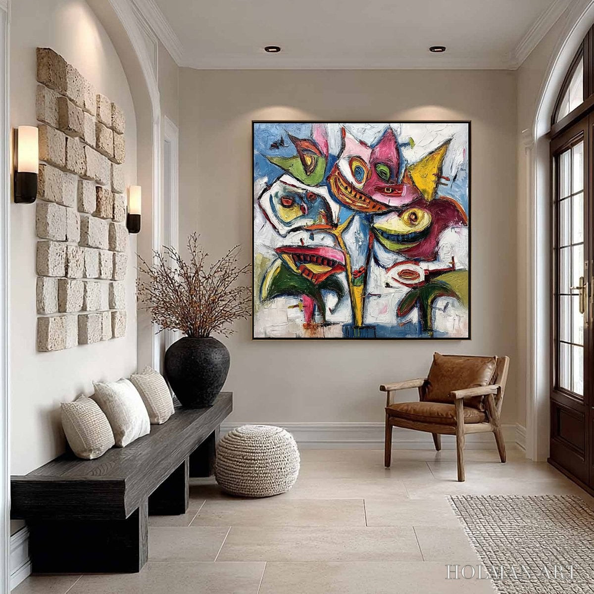 HOLMAN ART Carnival of Smiles – Large Colorful Abstract Impasto - image 4