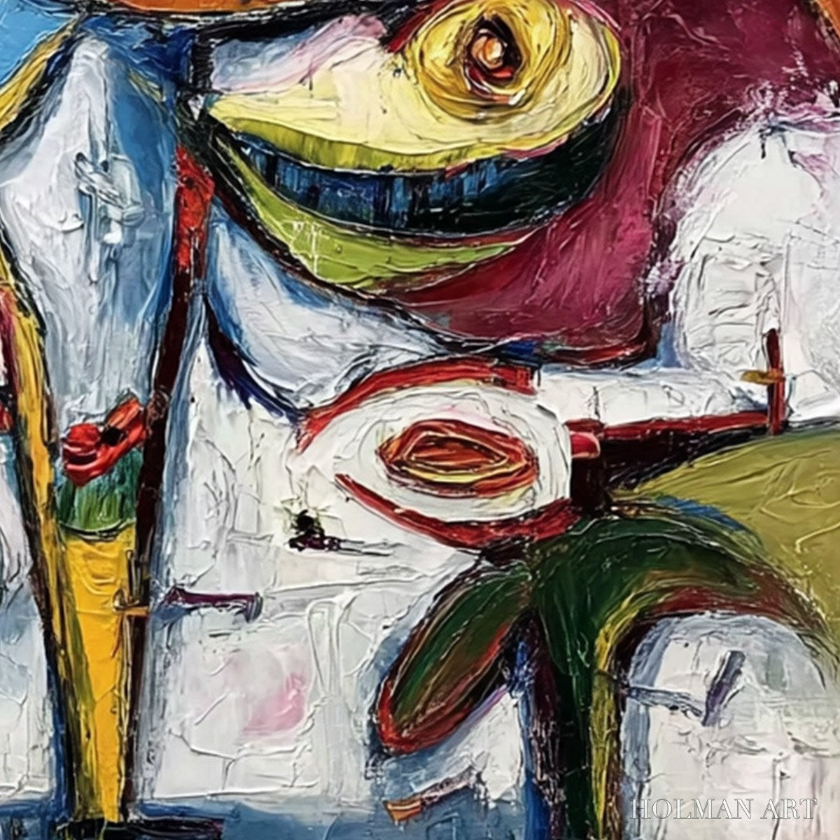 HOLMAN ART Carnival of Smiles – Large Colorful Abstract Impasto - image 5