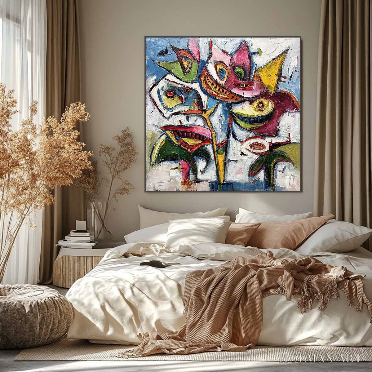 HOLMAN ART Carnival of Smiles – Large Colorful Abstract Impasto - image 6