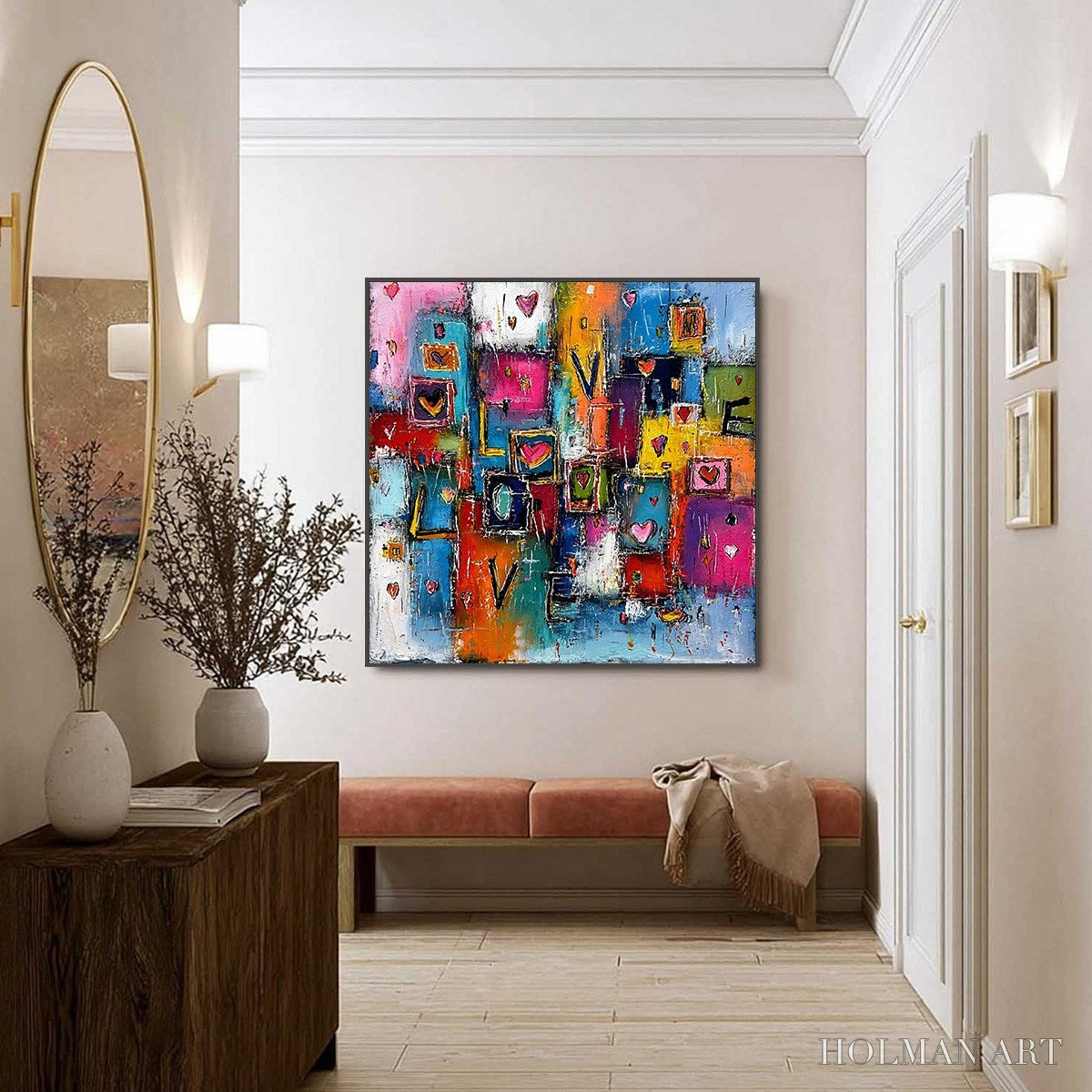 HOLMAN ART Heartbeat Symphony – Colorful Abstract Love & Hearts Impasto Painting - image 6
