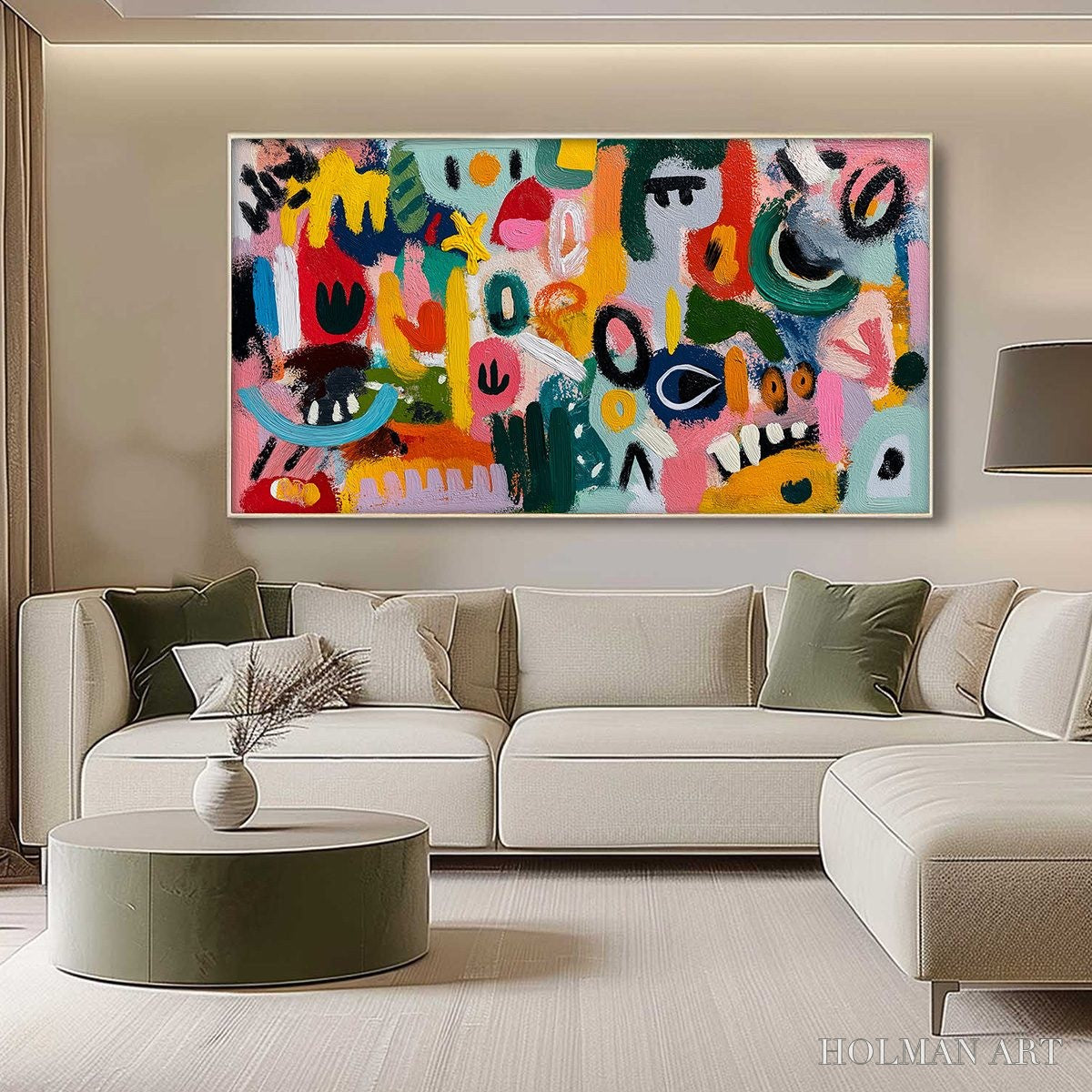 HOLMAN ART Joyful Chaos – Vibrant Large Horizontal Abstract Expressionist - image 4