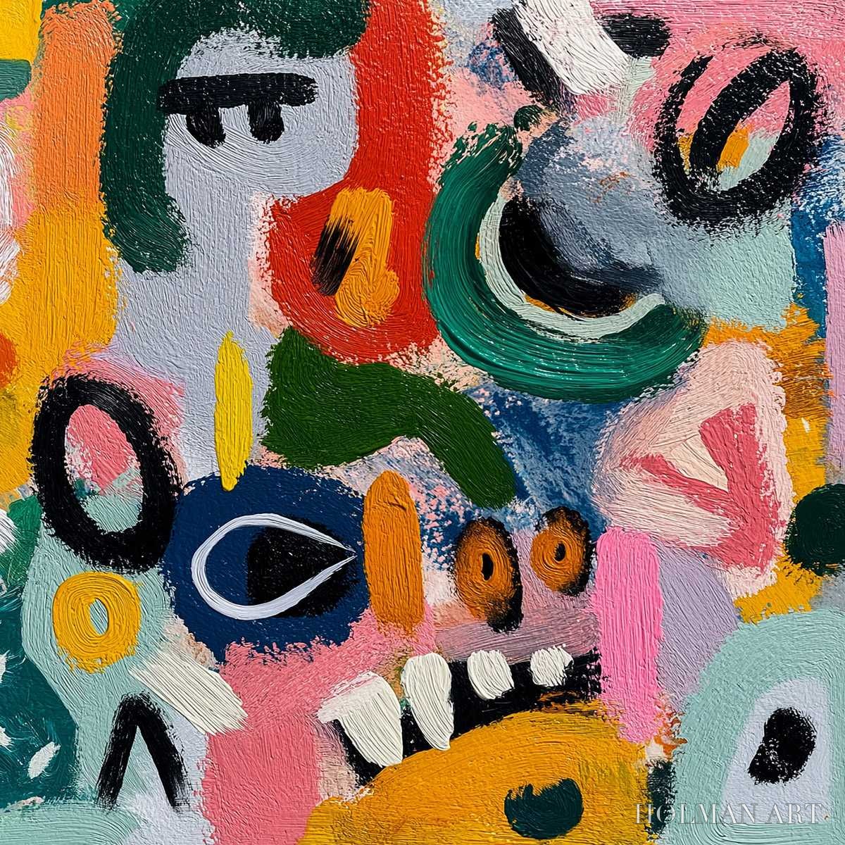 HOLMAN ART Joyful Chaos – Vibrant Large Horizontal Abstract Expressionist - image 5