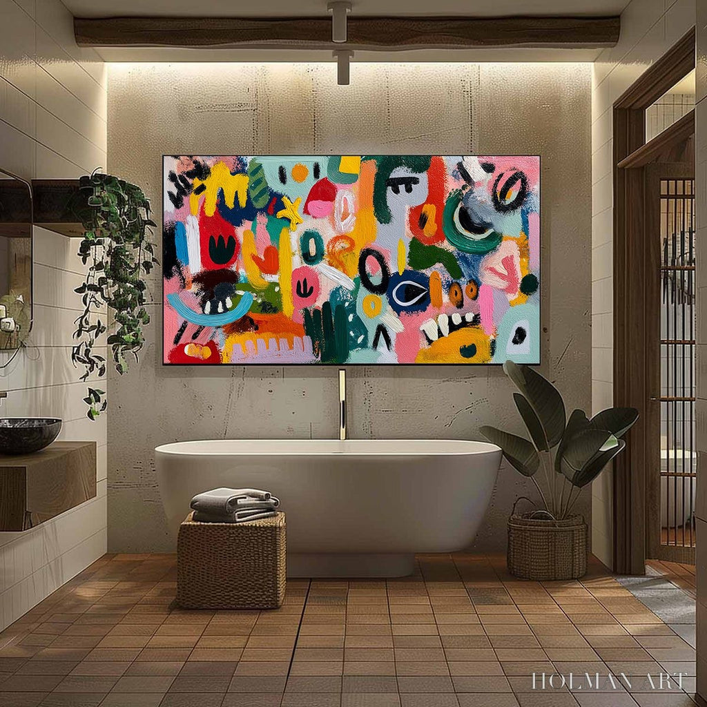 HOLMAN ART Joyful Chaos – Vibrant Large Horizontal Abstract Expressionist - image 6