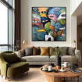 HOLMAN ART Spectators – Large Colorful Abstract Faces Impasto Painting - image 2