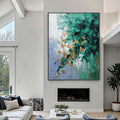 HOLMAN ART Emerald Flutter – Textured Abstract Butterfly Painting with Golden Accents - image 2