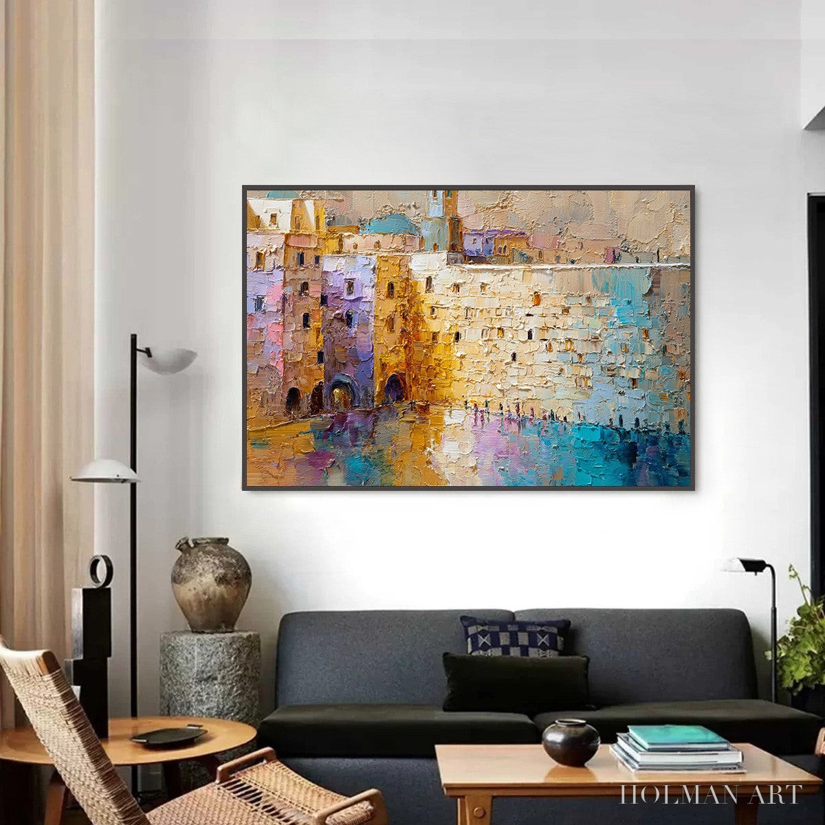 HOLMAN ART Citadel of Memories – Textured Impasto Cityscape Oil Painting - image 2
