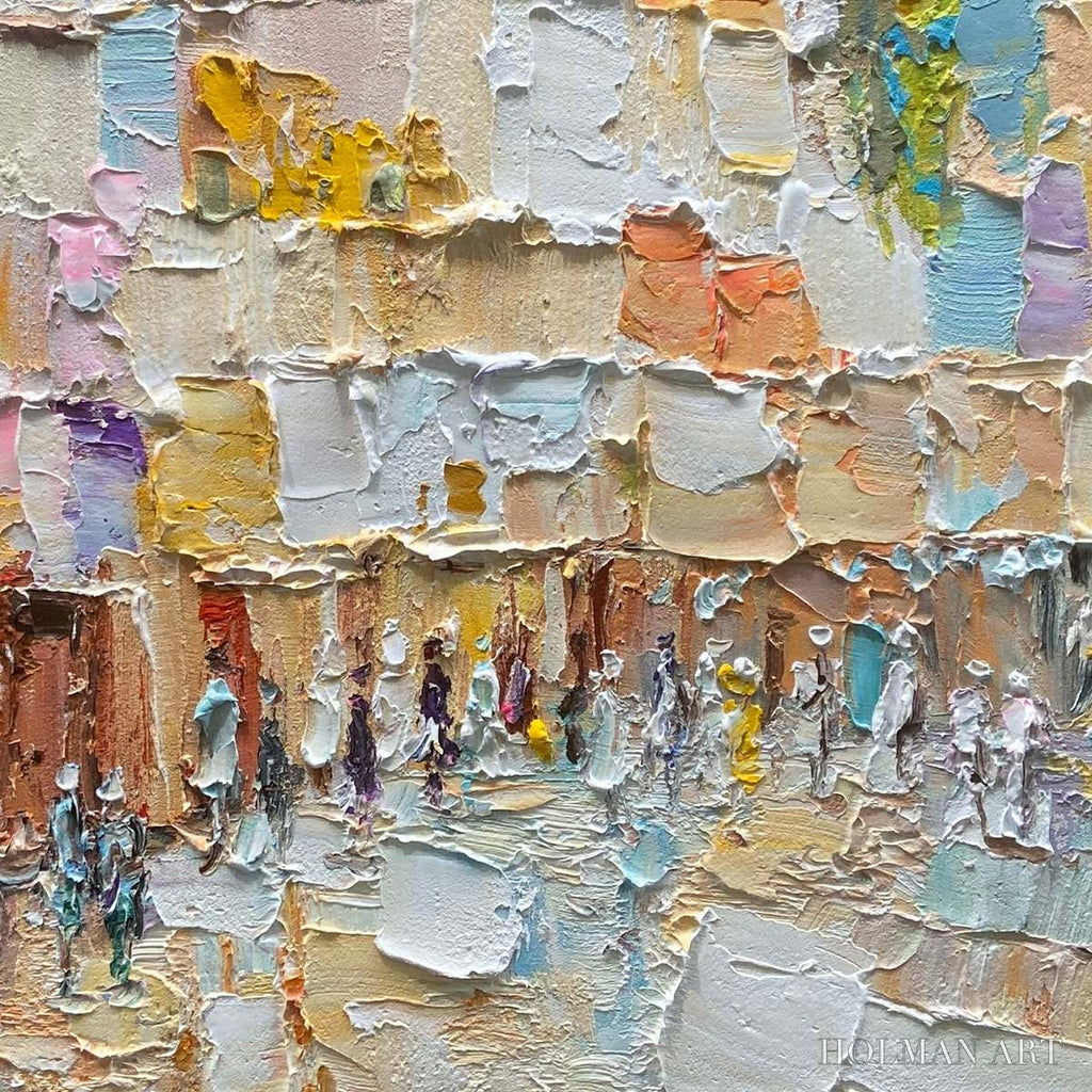 HOLMAN ART Stones of Solace – Textured Impasto Painting of an Ancient Cityscape - image 3