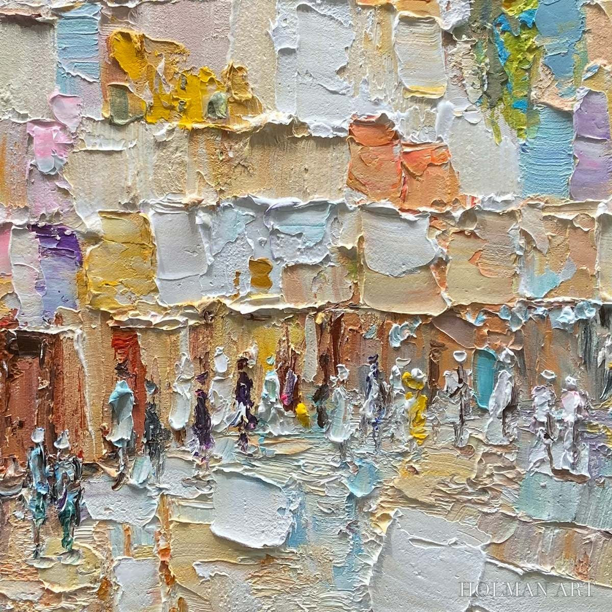 HOLMAN ART Stones of Solace – Textured Impasto Painting of an Ancient Cityscape - image 3