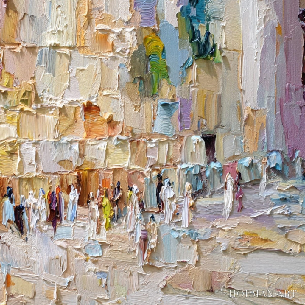 HOLMAN ART Stones of Solace – Textured Impasto Painting of an Ancient Cityscape - image 6