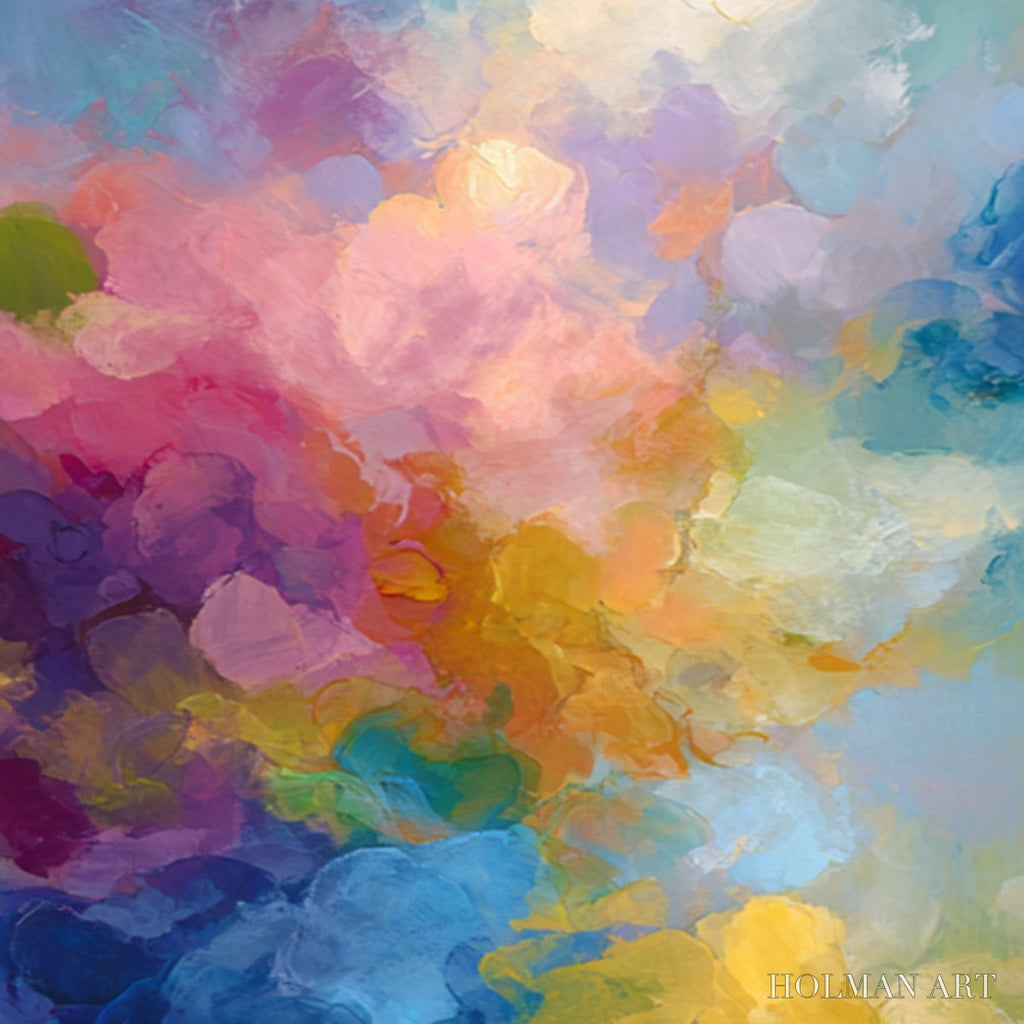 HOLMAN ART Dreamscape Melody – Colorful Abstract Cloudscape Painting Set of 2 - image 3