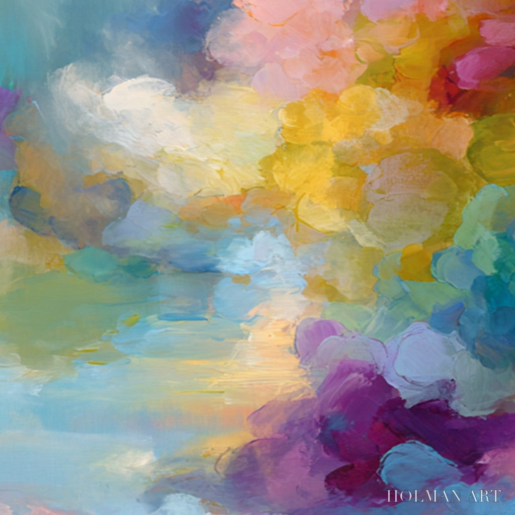 HOLMAN ART Dreamscape Melody – Colorful Abstract Cloudscape Painting Set of 2 - image 5