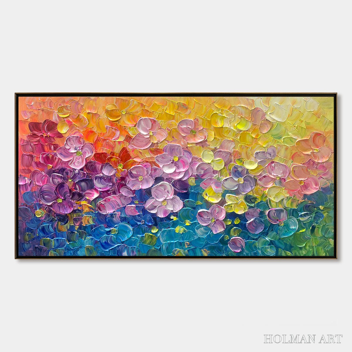 HOLMAN ART Ready to Ship | Rainbow Falls | 28''X56'' | 70x140cm | Black Frame - image 3