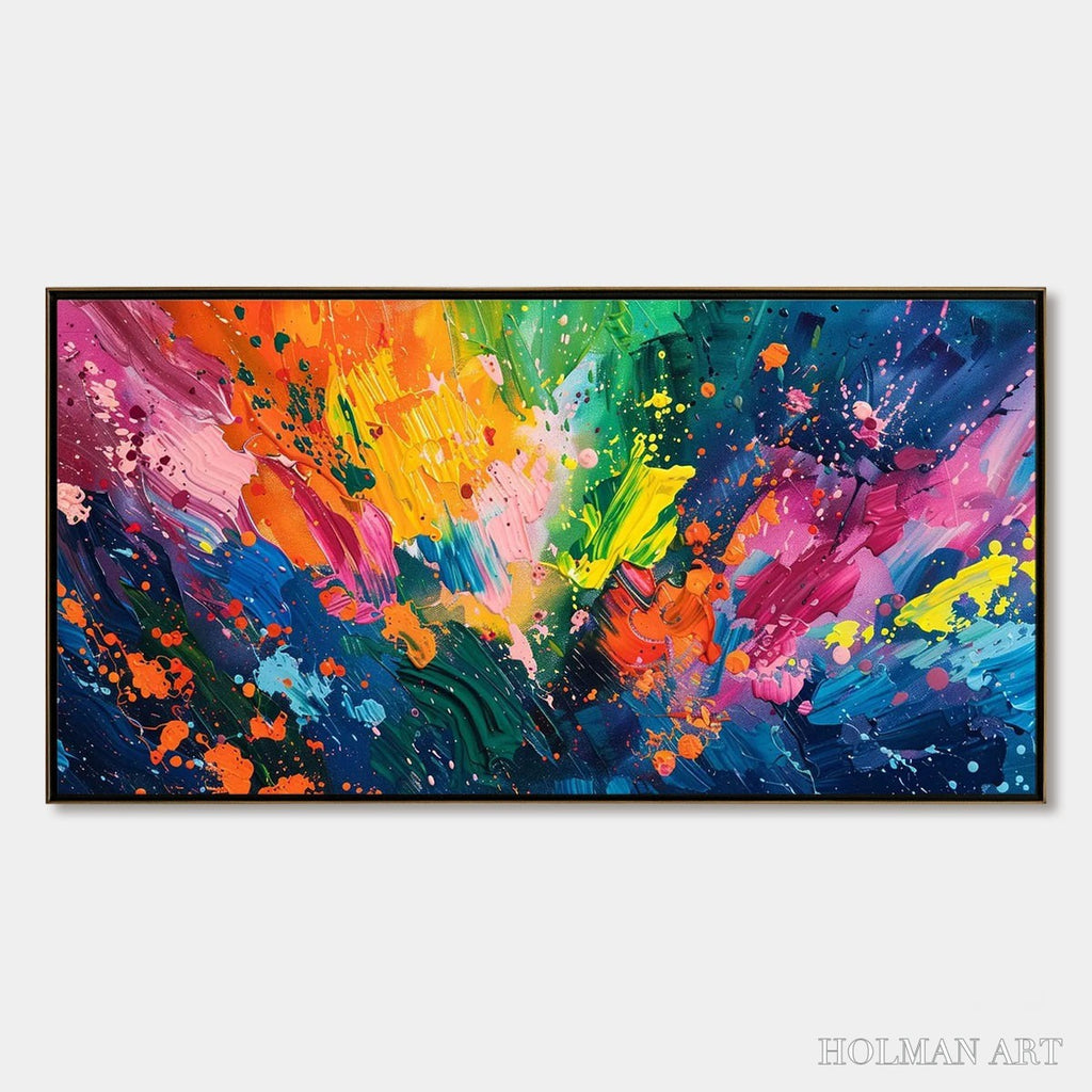 HOLMAN ART Spectrum Surge – Vibrant Abstract Textured Oil Painting - image 1