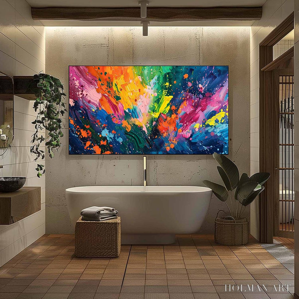 HOLMAN ART Spectrum Surge – Vibrant Abstract Textured Oil Painting - image 3