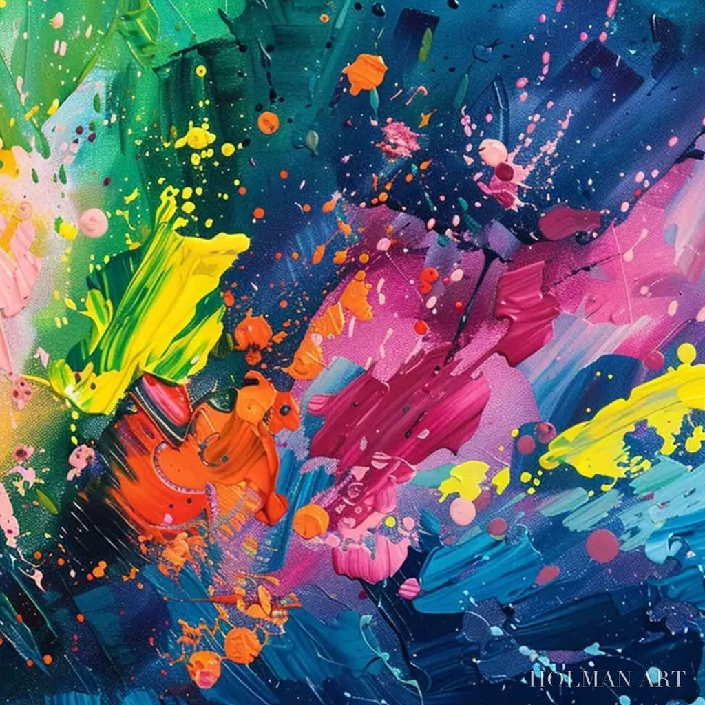 HOLMAN ART Spectrum Surge – Vibrant Abstract Textured Oil Painting - image 4