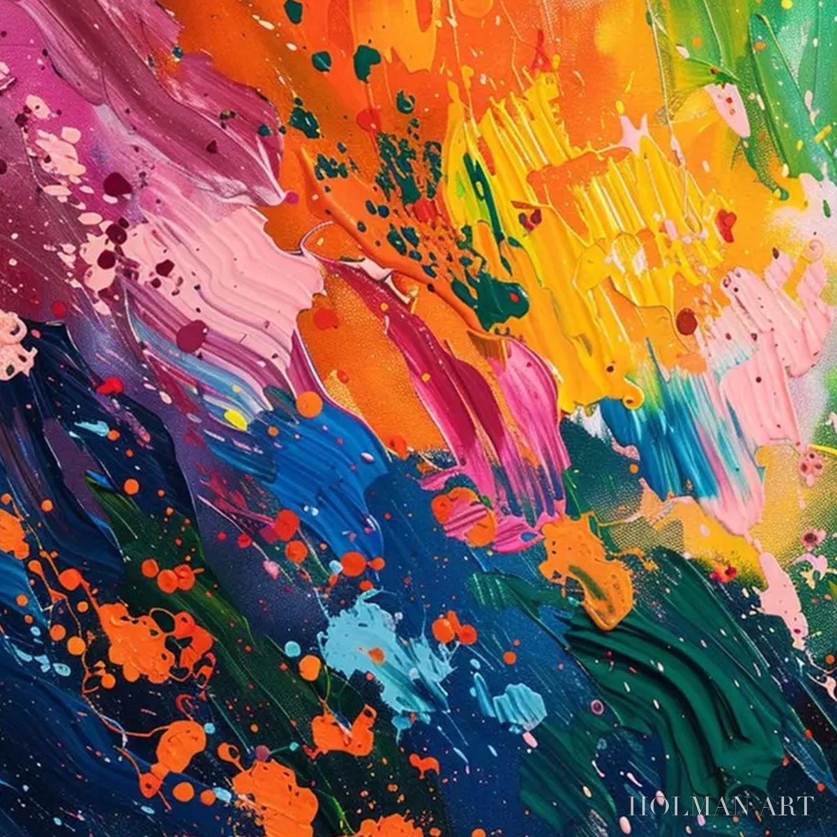 HOLMAN ART Spectrum Surge – Vibrant Abstract Textured Oil Painting - image 6