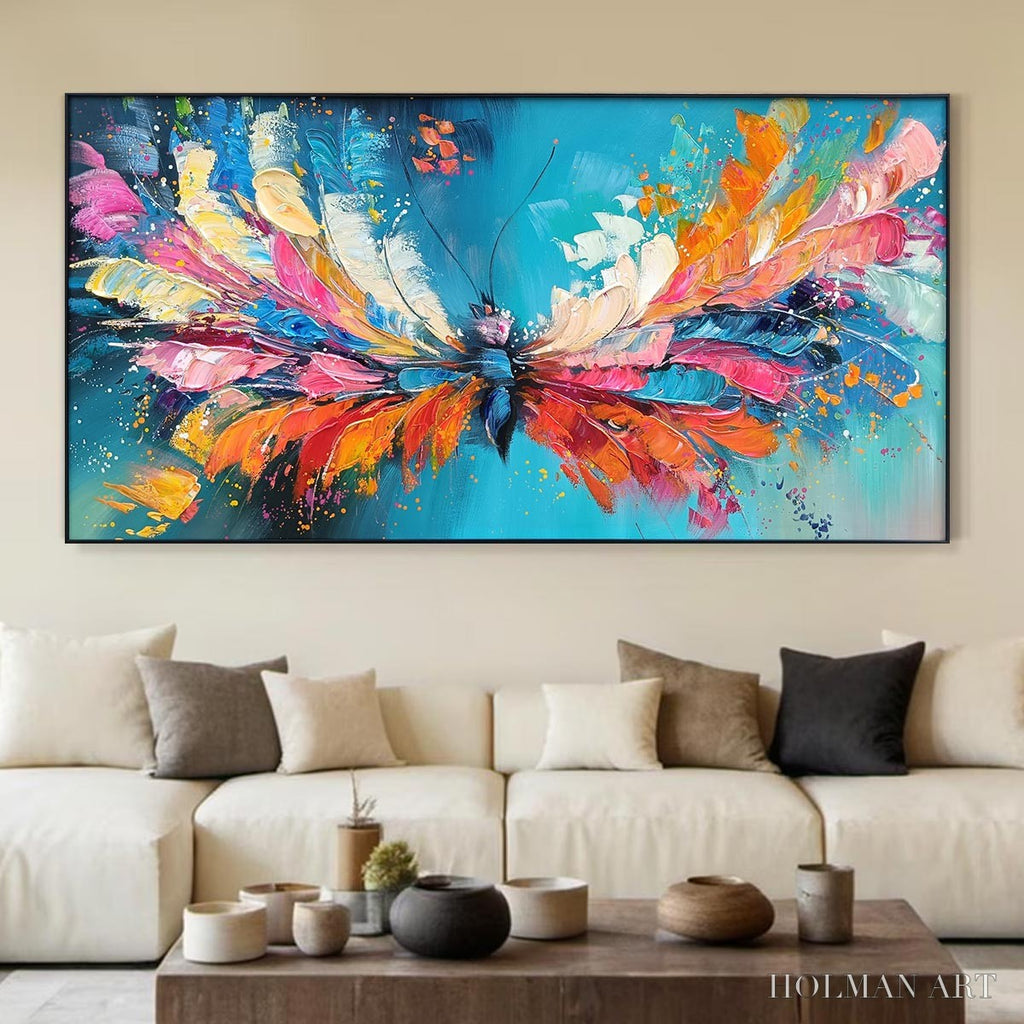 HOLMAN ART Ready to Ship | Metamorphosis | 28''X56'' | 70x140cm | Gold Frame - image 1