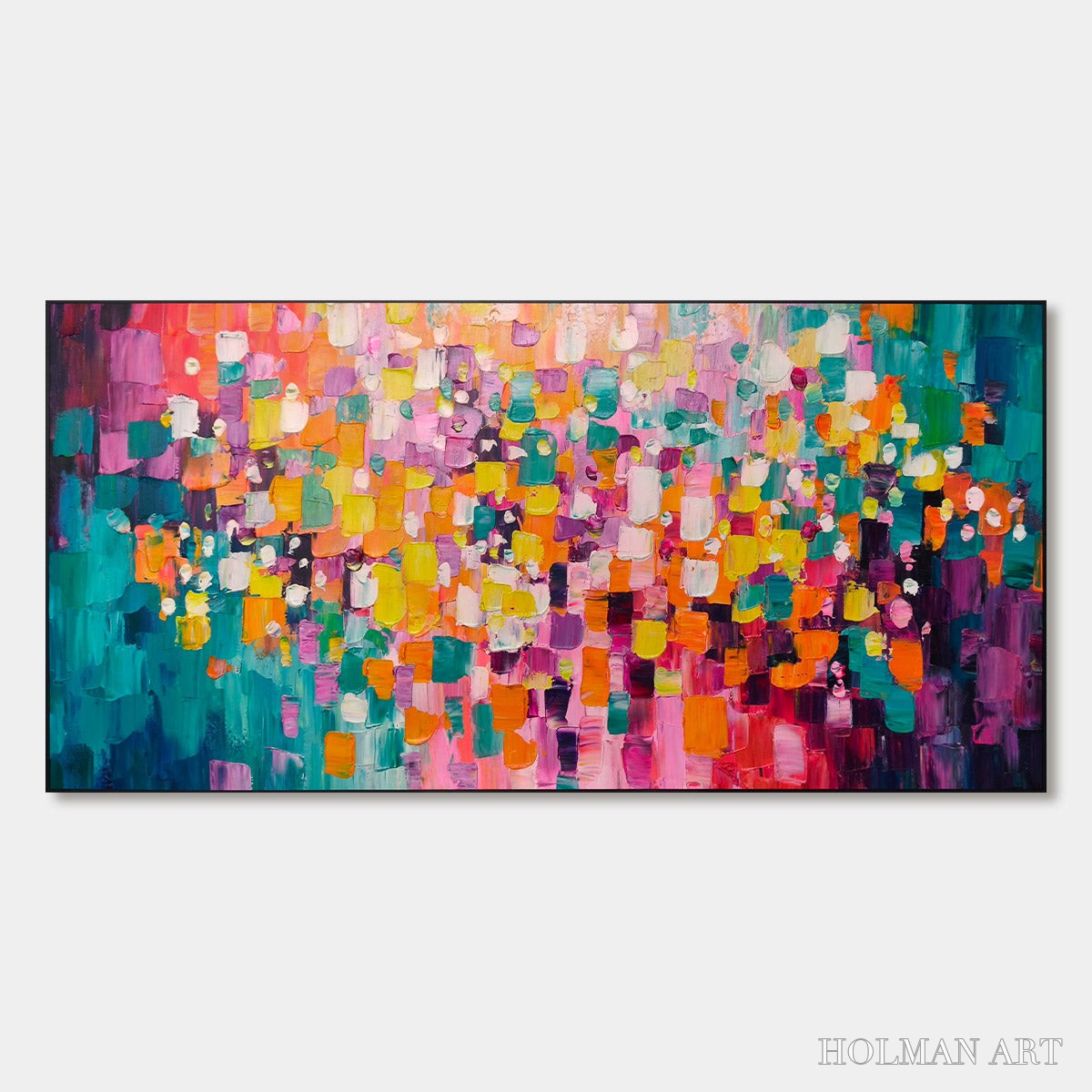 HOLMAN ART Ready to Ship | Spectrum Mosaic | 28''X56'' | 70x140cm | Black Frame - image 3