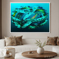 HOLMAN ART Aquamarine Dream – Textured Abstract Oil Painting in Blues & Greens - image 2