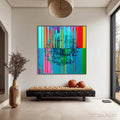 HOLMAN ART Reflected Glitch – Vibrant Abstract Glitch Art Oil Painting - image 2