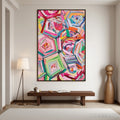 HOLMAN ART Hexagonal Harmony Textured Abstract Impasto Oil Painting - image 2