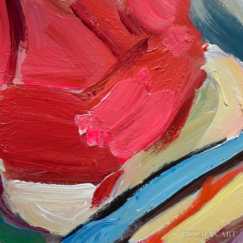 HOLMAN ART Hexagonal Harmony Textured Abstract Impasto Oil Painting - image 3