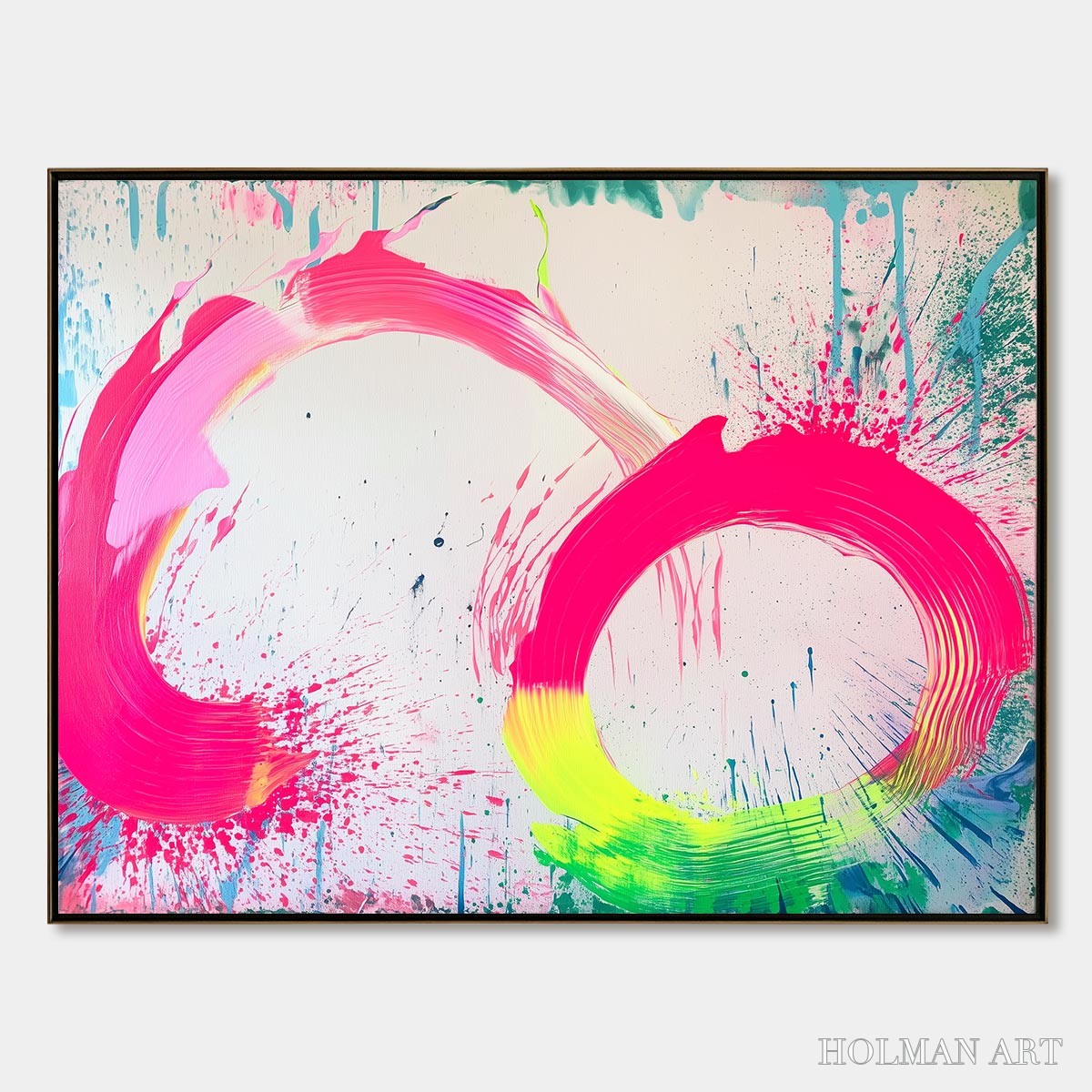 HOLMAN ART Neon Bloom – Vibrant Abstract Acrylic Painting - image 1