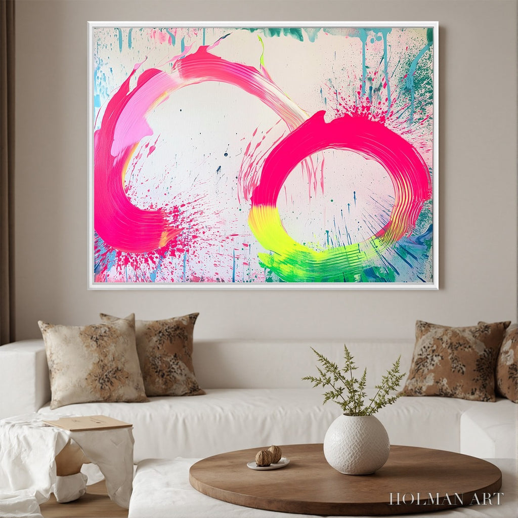 HOLMAN ART Neon Bloom – Vibrant Abstract Acrylic Painting - image 2