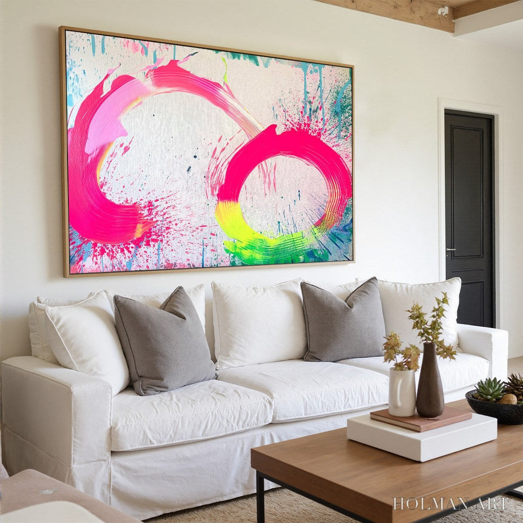 HOLMAN ART Neon Bloom – Vibrant Abstract Acrylic Painting - image 3
