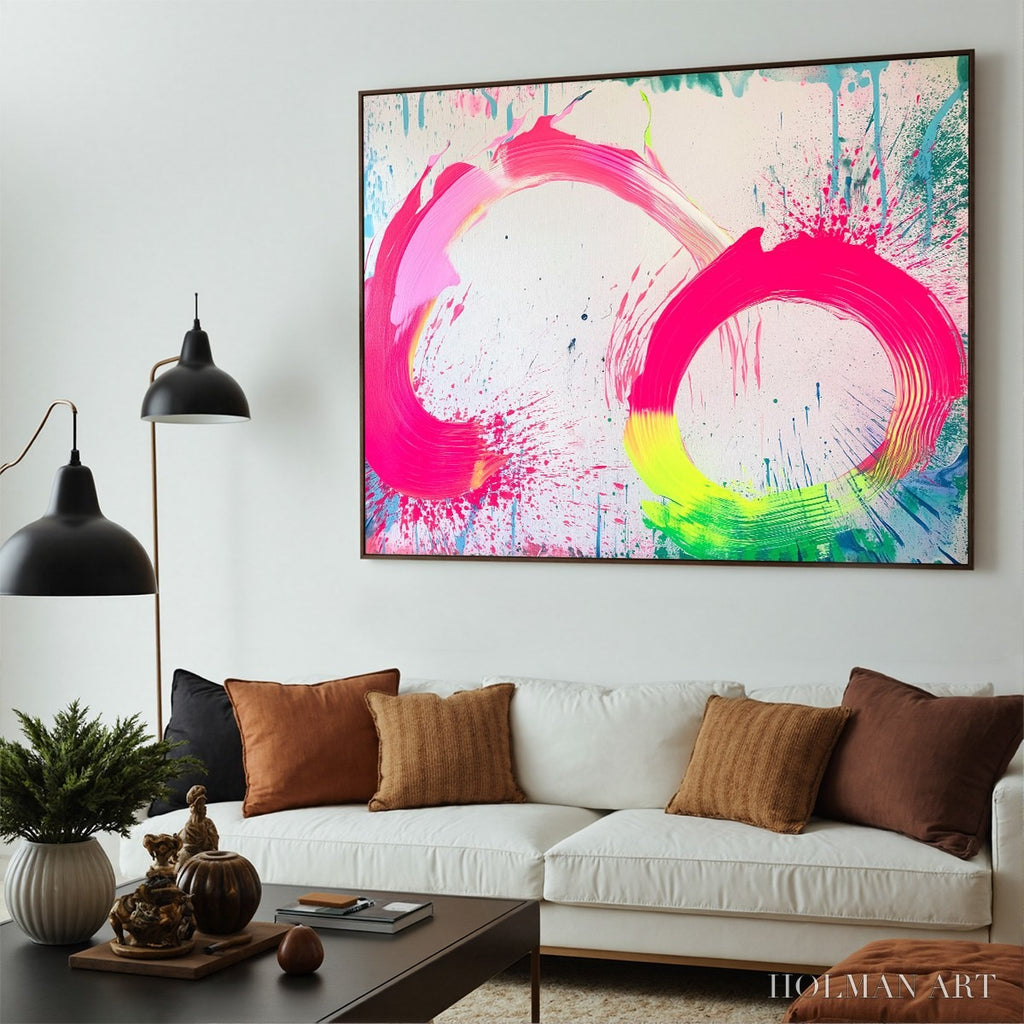 HOLMAN ART Neon Bloom – Vibrant Abstract Acrylic Painting - image 5