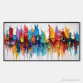 HOLMAN ART Colorfalls – Panoramic Abstract Oil Painting in Vibrant Hues - image 1